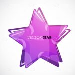 Purple Vector Star with Sample Text